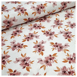 Jersey Digital Blumen rosa und weiß