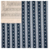 Baumwolle gestreift mit Hirschen blau