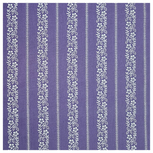 Baumwolle gestreift mit Blumenmotiv violett