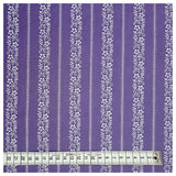 Baumwolle gestreift mit Blumenmotiv violett