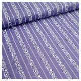 Baumwolle gestreift mit Blumenmotiv violett