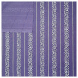 Baumwolle gestreift mit Blumenmotiv violett