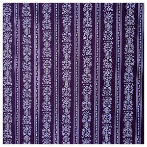 Baumwolle gestreift mit Blumen aubergine