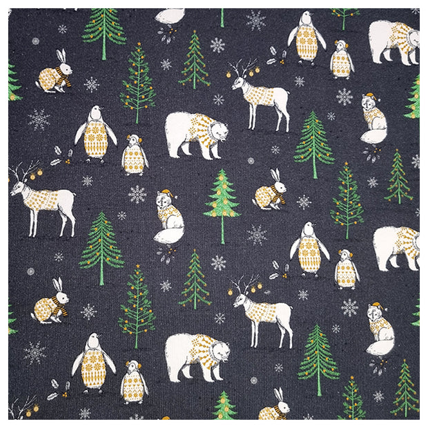 Sweatstoff Digital Tiere und Bäume