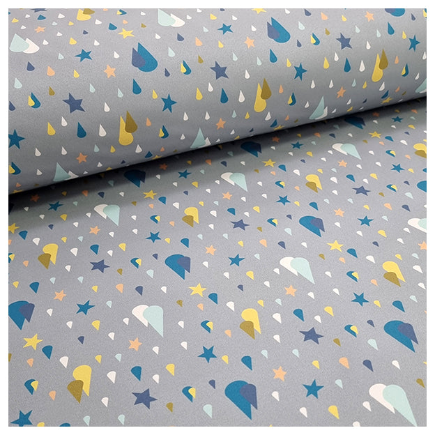 Softshell Tropfen grau