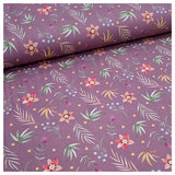 Jersey Blumen mauve Bio