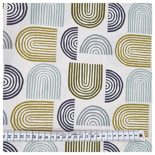 Canvas Regenbogen grün und ecru