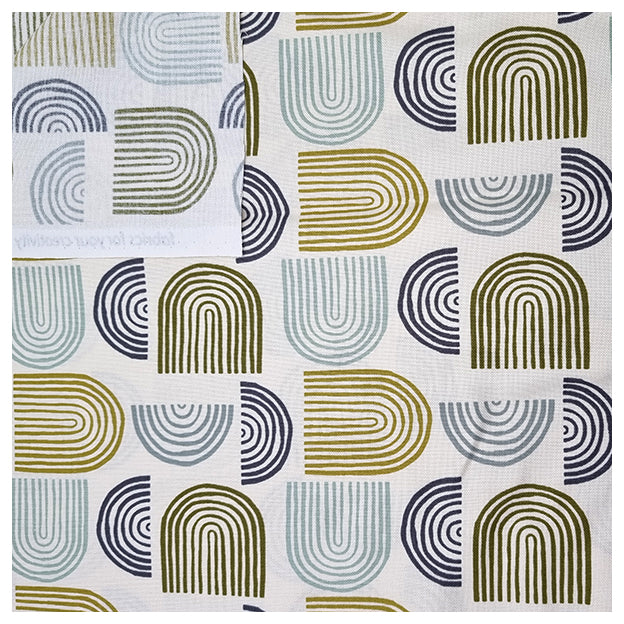 Canvas Regenbogen grün und ecru