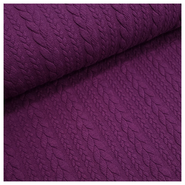 Zopf Jacquard/ Jersey dunkelviolett