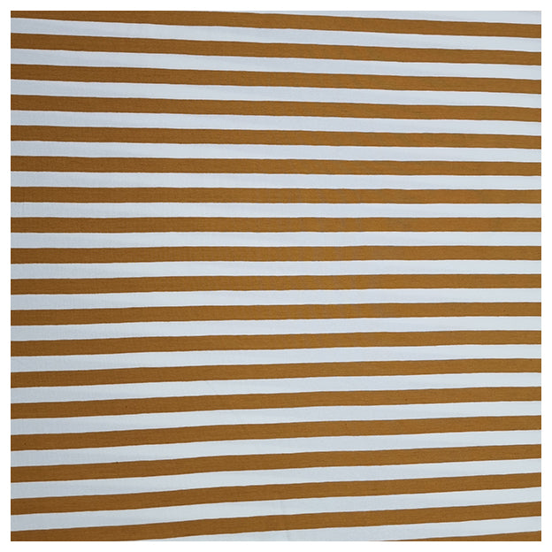 Jersey Streifen ocker und weiß 10mm