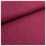 Musselin bordeaux mit Tupfen in gold