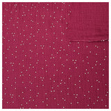 Musselin bordeaux mit Tupfen in gold