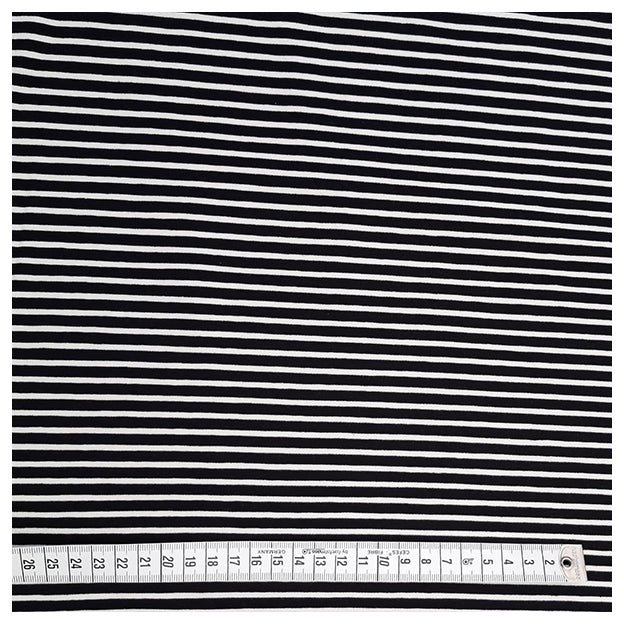Jersey Streifen schwarz und weiß 5mm