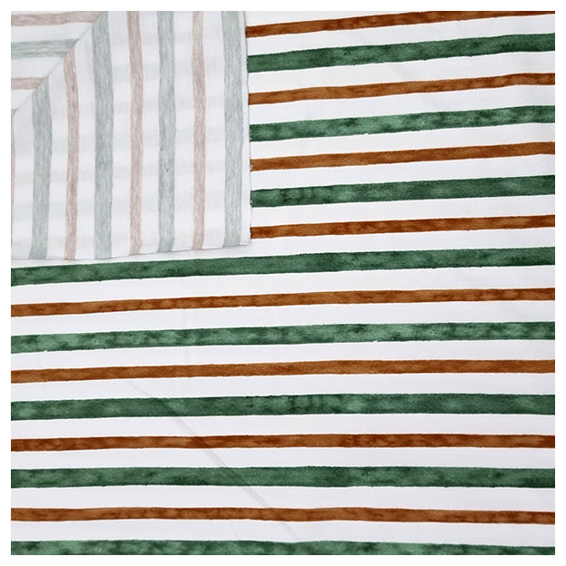 Jersey Streifen grün, braun und weiß