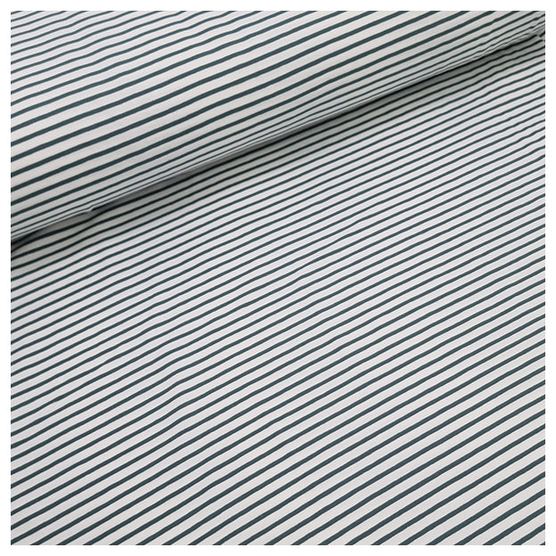 Jersey Streifen altgrün und weiß