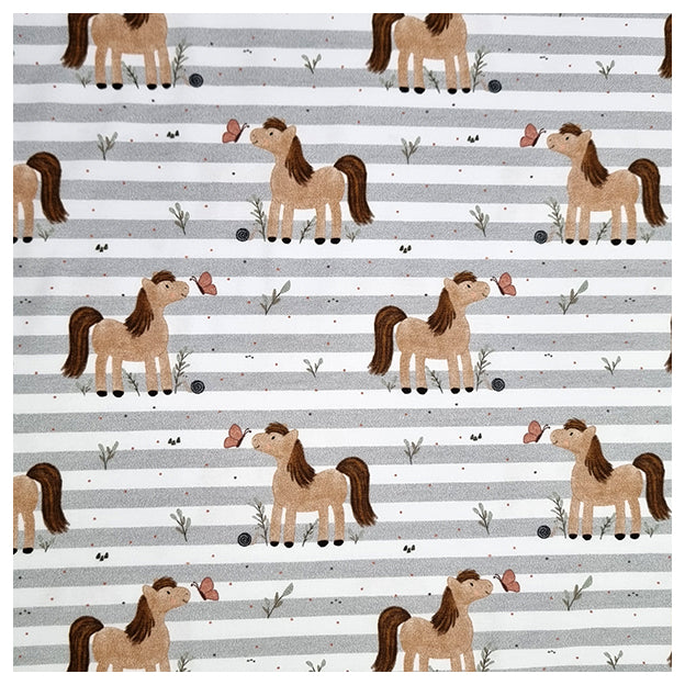 Jersey Pferde und Streifen grau