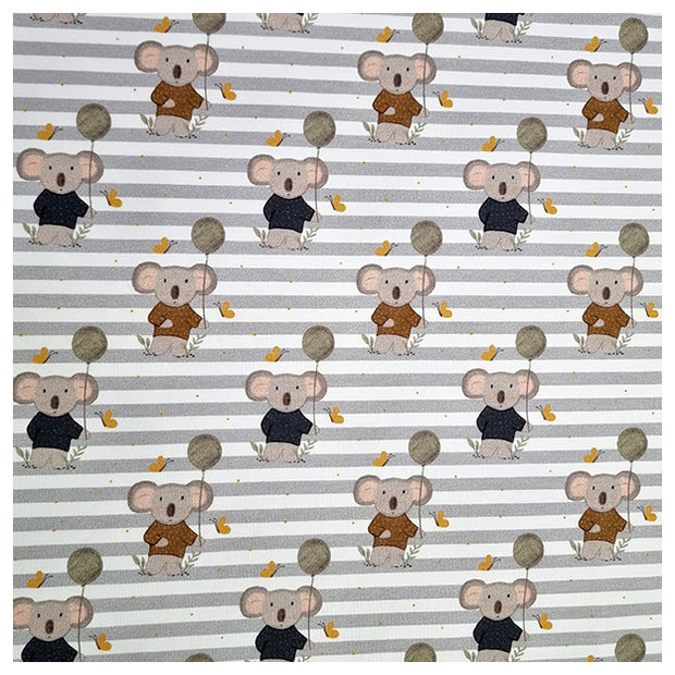 French Terry süße Koalas geraut