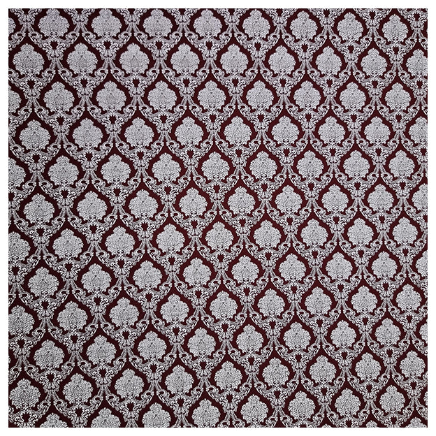 Baumwollsatin Ornamente purpurrot und weiß