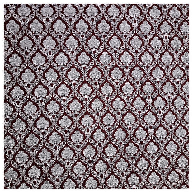 Baumwollsatin Ornamente purpurrot und weiß