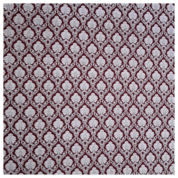 Baumwollsatin Ornamente purpurrot und weiß