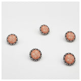 Metallknöpfe mit Blumen Pfirsich 15mm