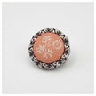 Metallknöpfe mit Blumen Pfirsich 15mm