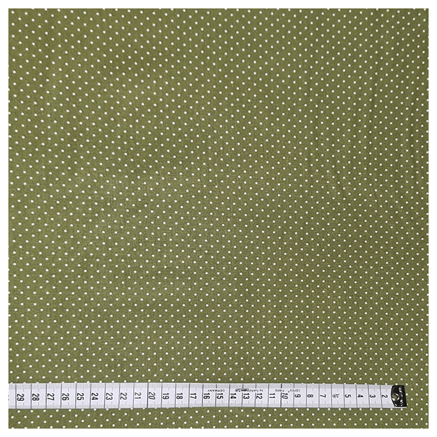 Baumwolle mini Tupfen moosgrün und weiß