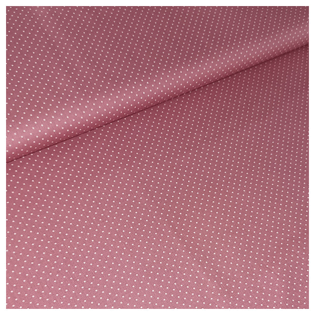 Baumwolle mini Tupfen blush und weiß 2mm