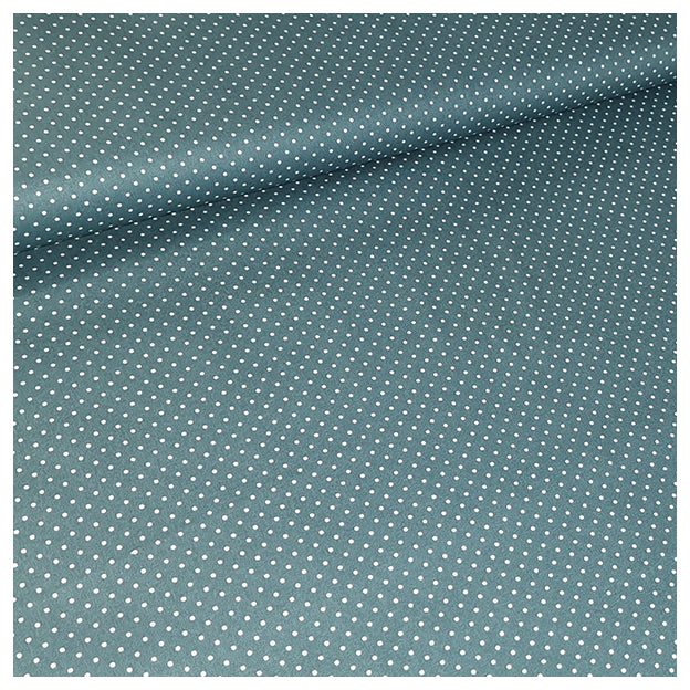 Baumwolle mini Tupfen petrol und weiß 2mm