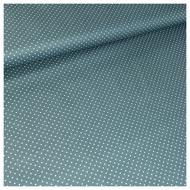 Baumwolle mini Tupfen petrol und weiß 2mm