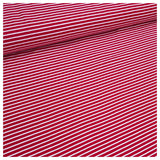 Jersey Streifen rot und weiß 5mm