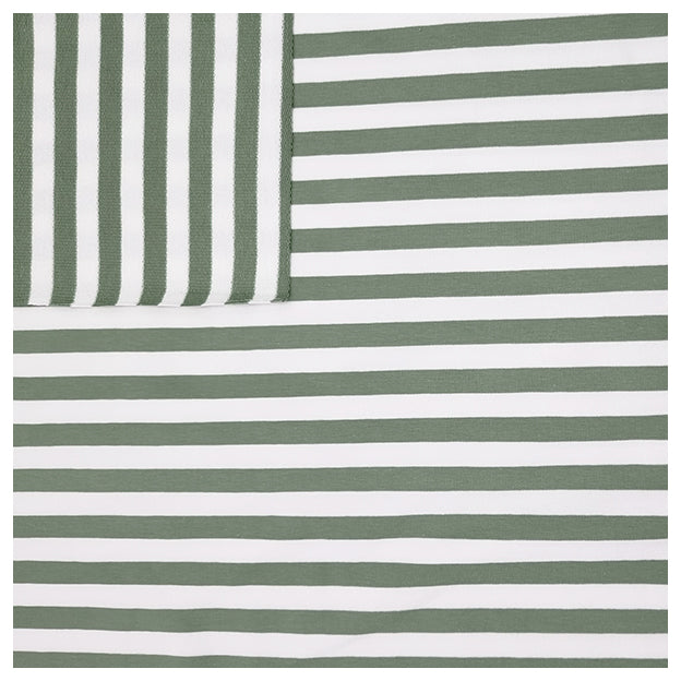 French Terry Streifen grün und weiß 10mm
