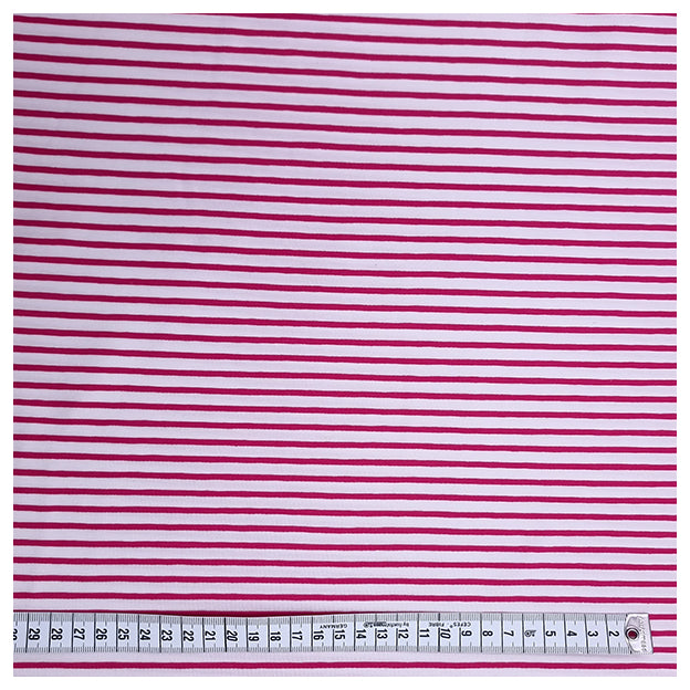 Jersey Streifen fuchsia und weiß