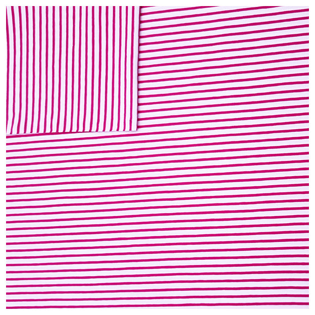 Jersey Streifen fuchsia und weiß