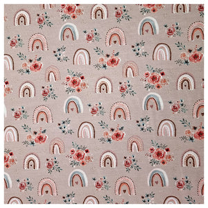 Jersey Digital Regenbogen und Blumen rose
