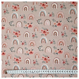 Jersey Digital Regenbogen und Blumen rose
