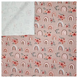 Jersey Digital Regenbogen und Blumen rose
