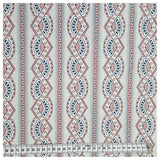 Baumwollsatin rot und blau bedruckt