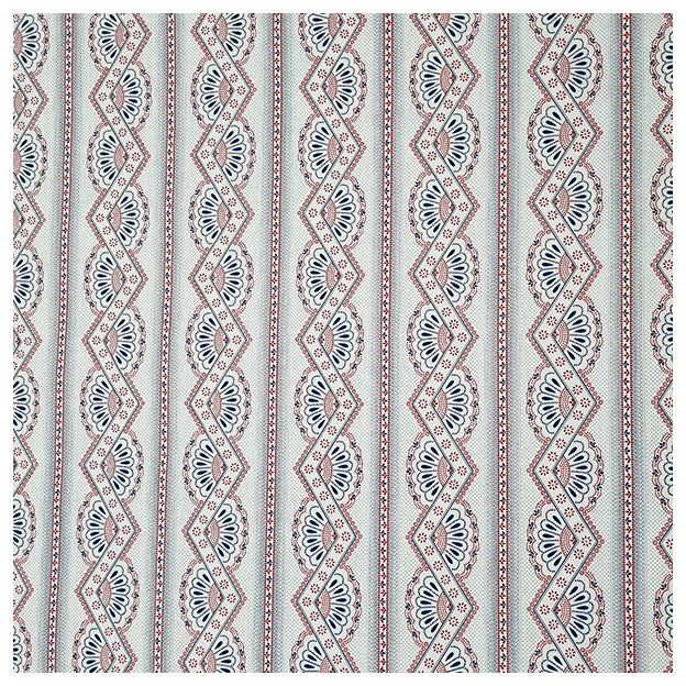 Baumwollsatin rot und blau bedruckt