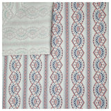 Baumwollsatin rot und blau bedruckt