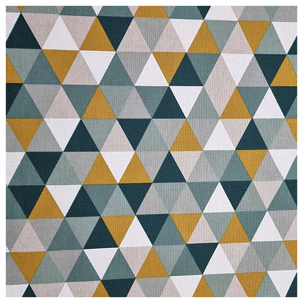 Canvas Leinenoptik Dreiecke mint und petrol