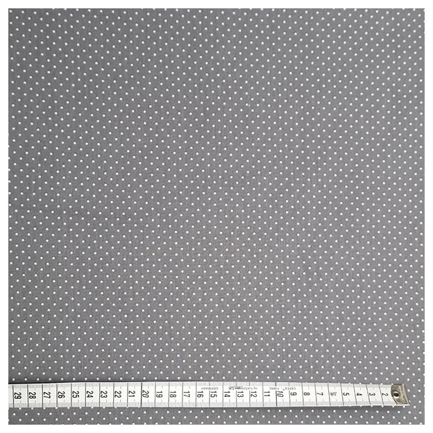 Baumwolle mini Tupfen grau und weiß