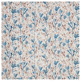 Plissee Jersey Viskose Blumen stahlblau