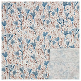 Plissee Jersey Viskose Blumen stahlblau