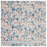Plissee Jersey Viskose Blumen stahlblau