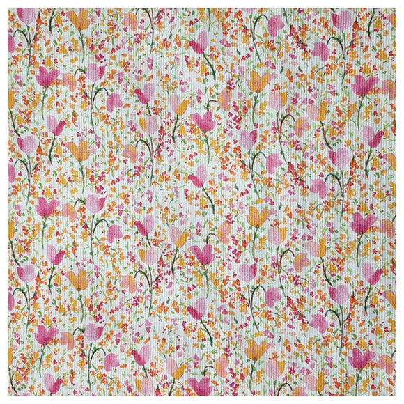 Plissee Jersey Viskose Blumen pink