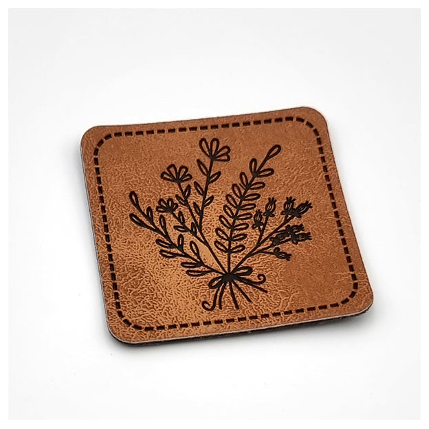 Label Blumenbouquet aus Kunstleder