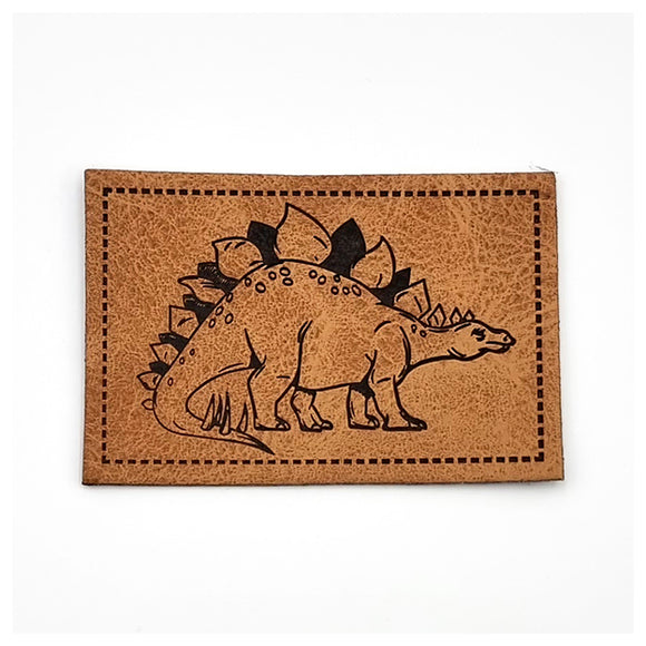 Label Stegosaurus aus Kunstleder