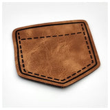 Label Pocket aus Kunstleder