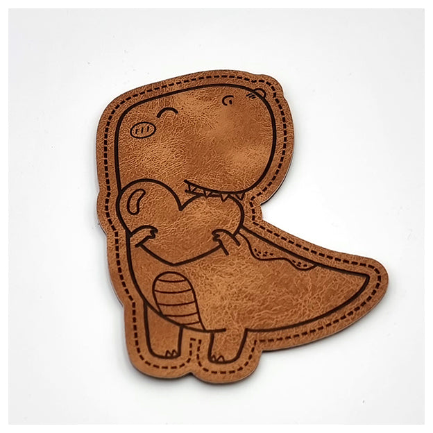 Label Dino aus Kunstleder